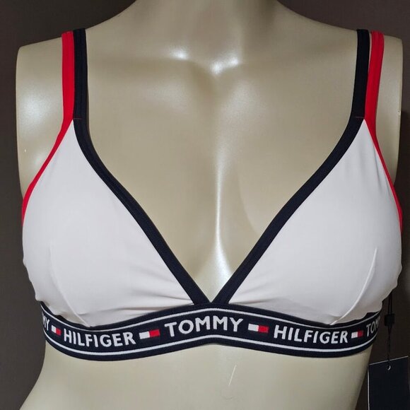 Tommy Hilfiger Double-Strap Triangle Logo Bikini Top - Picture 6 of 7